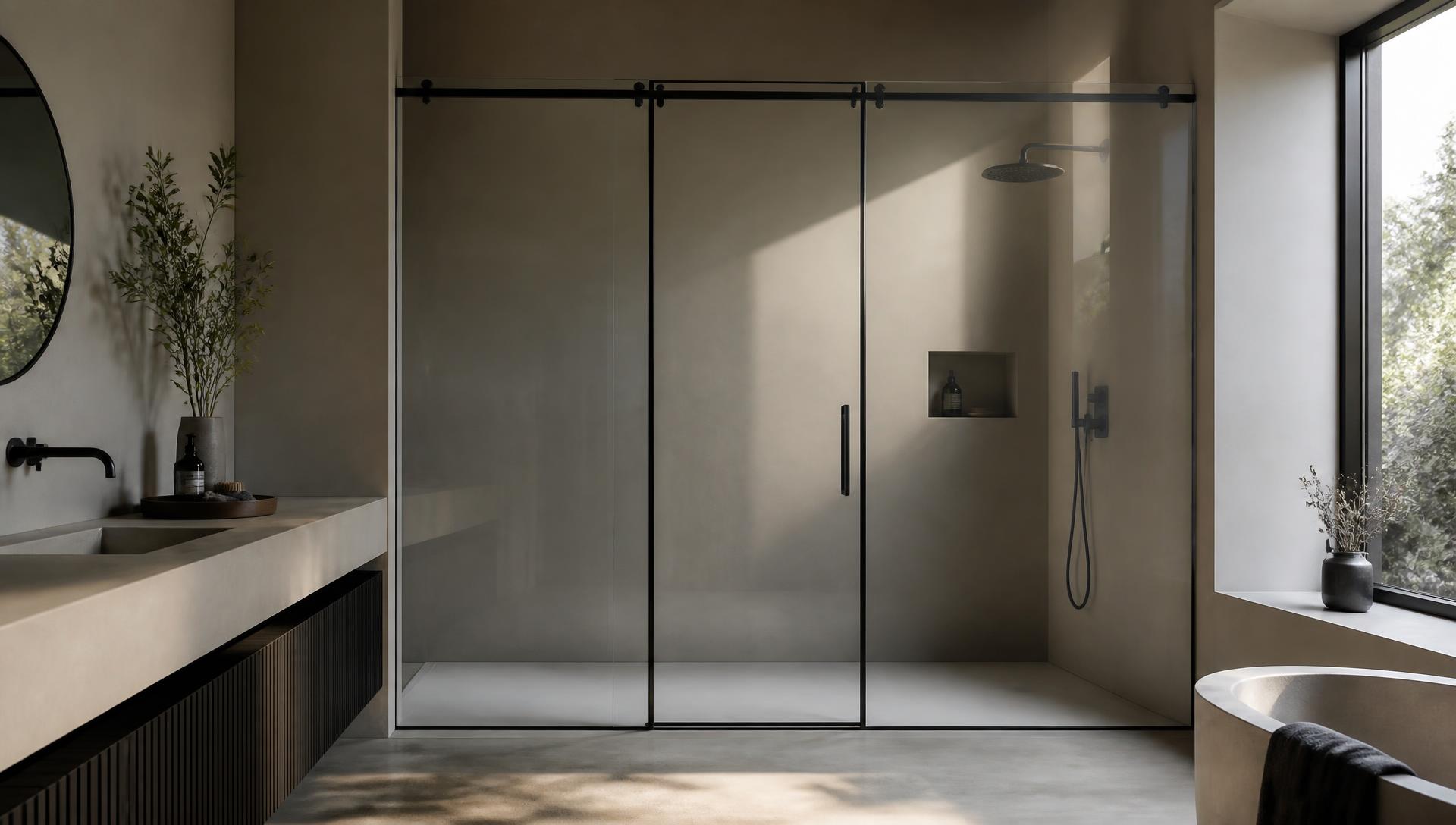 Mampara de ducha instalada en un baño moderno